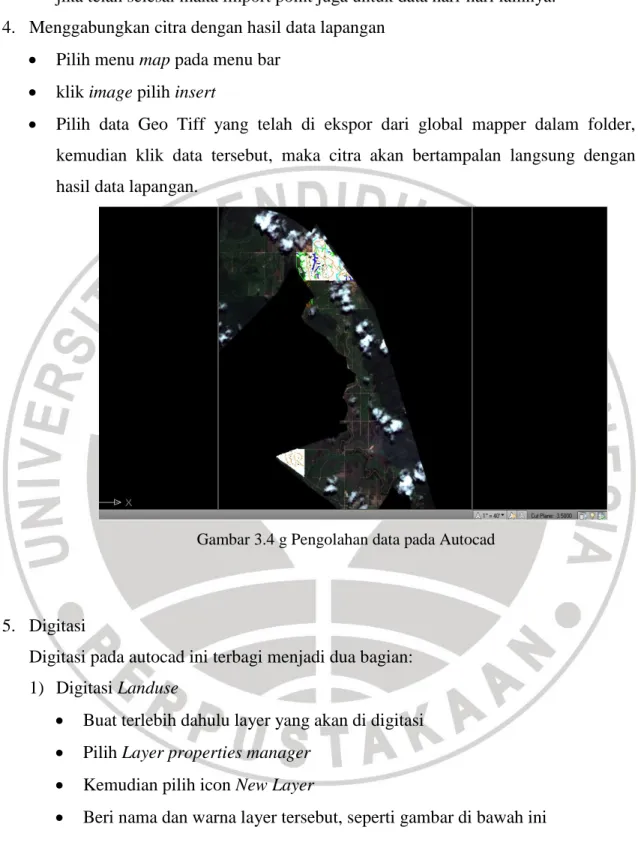 Gambar 3.4 g Pengolahan data pada Autocad 