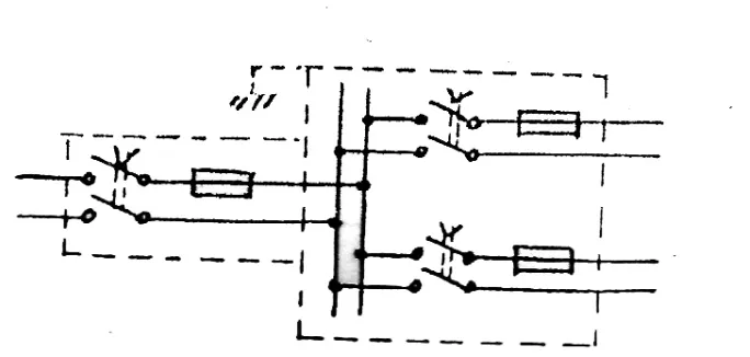 Gambar 14 menunjukkan rangkaian PHB 1 fasa terdiri dua kelompok yang diperlengkapi KWH meter 1 fasa.