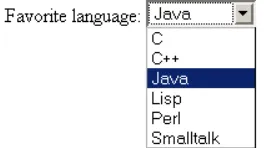 Figure 19–17 Choosing options from a SELECT menu.