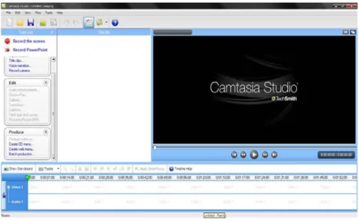 Gambar 2.2 Tampilan project baru Camtasia Studio 6.0 