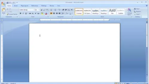 Gambar 2.1 Tampilan lembar kerja Microsoft Office 2007 