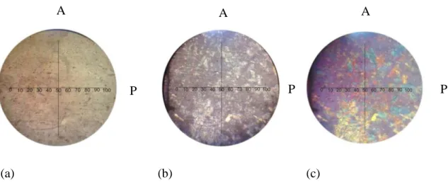 Gambar  3.1  Kenampakan mineral  Albit    pada nikol sejajar  (a), nikol silang  (b),  TRO (c) 