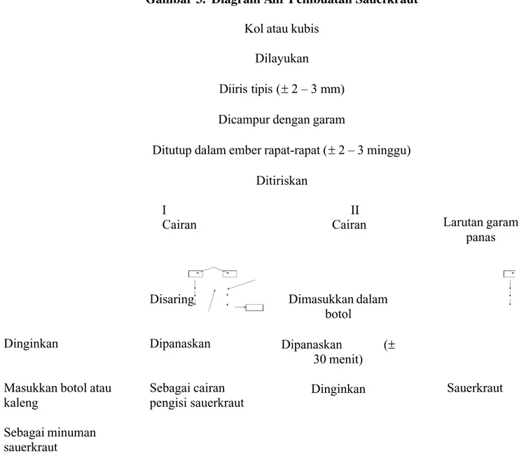 Gambar 3.  Diagram Alir Pembuatan Sauerkraut