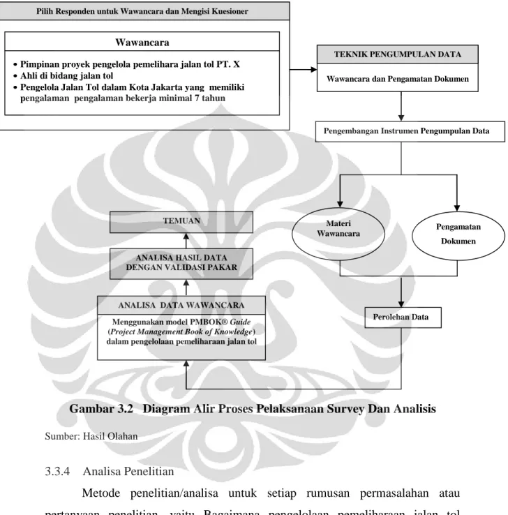 Gambar 3.2   Diagram Alir Proses Pelaksanaan Survey Dan Analisis 