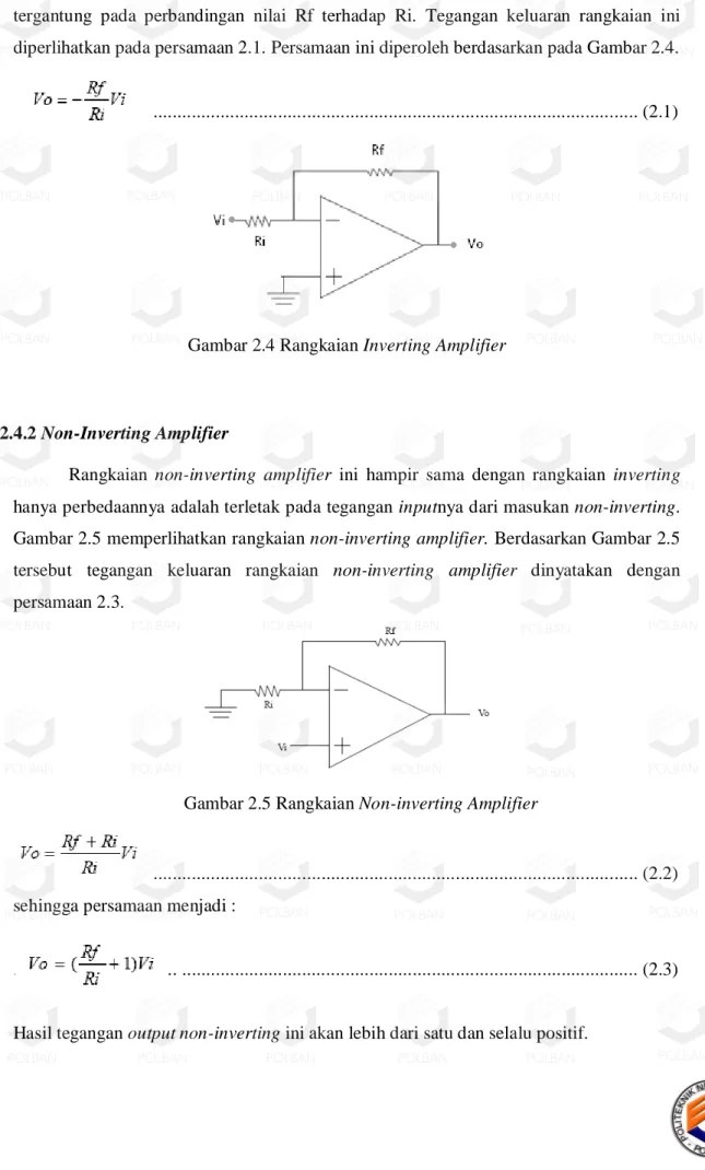 Gambar 2.4 Rangkaian Inverting Amplifier 