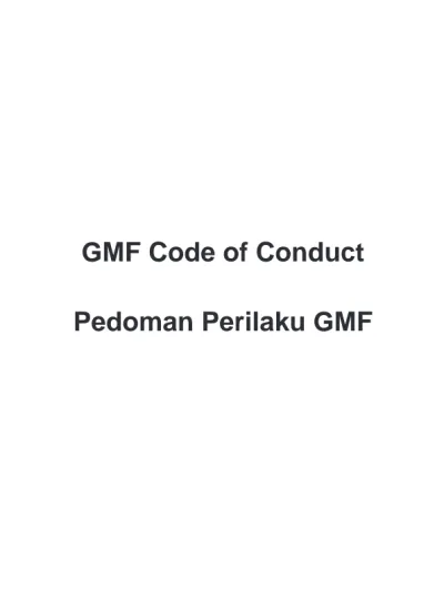 Etika Kerja - GMF Code Of Conduct. Pedoman Perilaku GMF