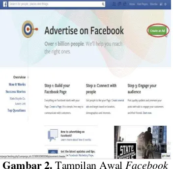 Gambar 2. Tampilan Awal Facebook 