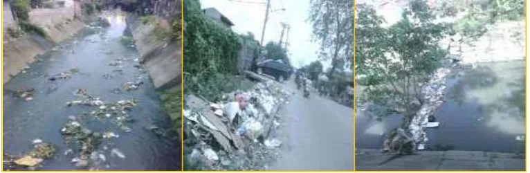 Gambar 5. Kondisi serakan dan tumpukan sampah di drainase dan pinggir Jalan warga Kecamatan Medan Perjuangan