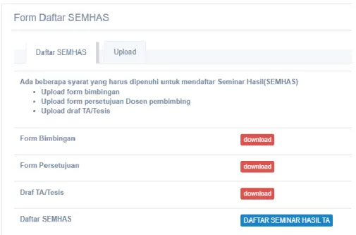 Gambar 11. Form pendaftaran seminar hasil 