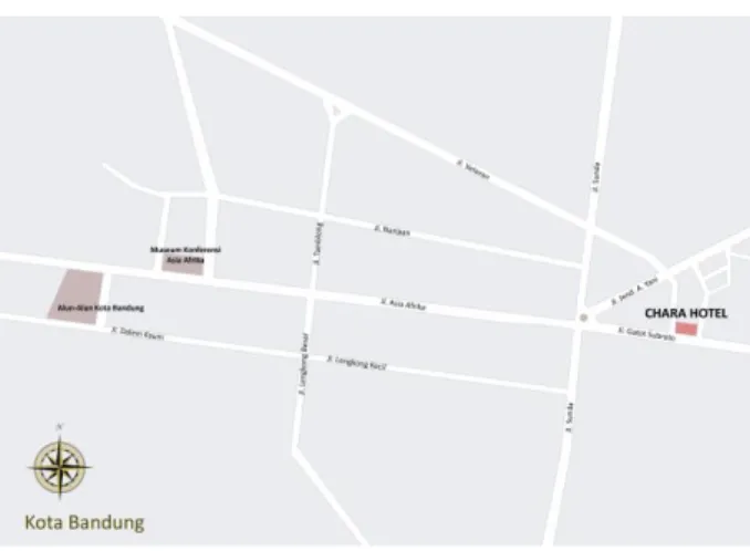 Gambar 1. Peta Lokasi Chara Hotel, Bandung.  