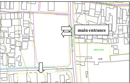 Gambar 39. Perletakan main entrance dan side entrance 