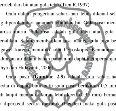 Tabel 2.8 Syarat/Karakteristik Gula Pasir Berkualitas 