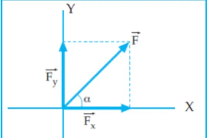 Gambar di atas, sebuah vektor F terletak pada bidang cartesius dan bertitik tangkap pada titik O (titik potong sumbu x sumbu y)