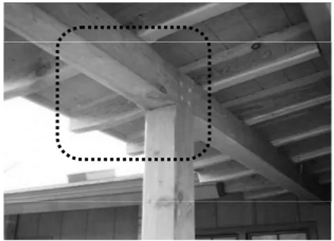Gambar 1.a memperlihatkan contoh sambungan join  antara kolom dengan dengan balok atap (balok ring)