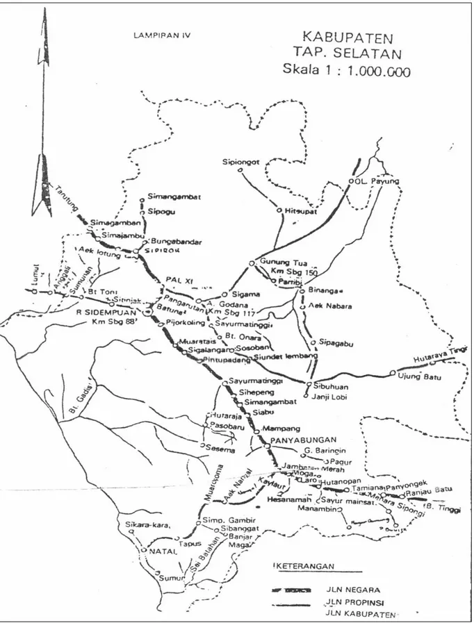 Gambar 2.1. Peta wilayah Tapanuli Selatan Sebelum pemekaran 