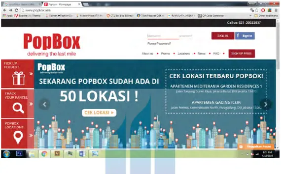 Gambar 4.1.2.2.  Screenshot setelah di upload ke website popbox 