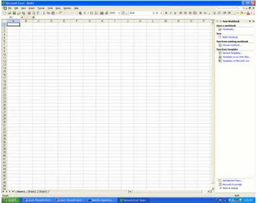 Gambar 3.1. Elemen Dasar Jendela Kerja Excel XP 