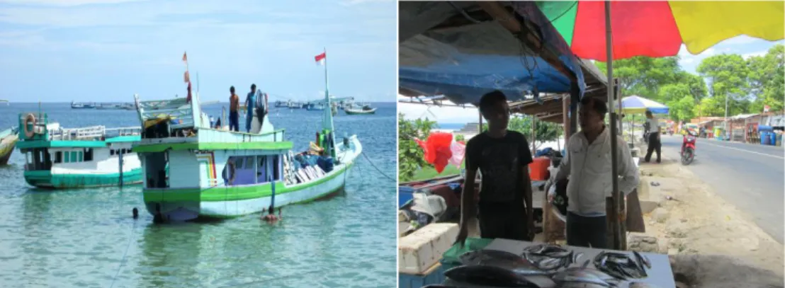 Gambar 4. Nelayan lampara dan pemasaran ikan di Kelurahan Nunbaun Sabu 