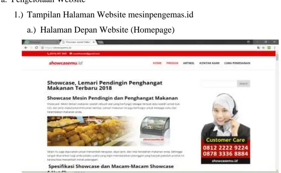 Gambar 4.1 Halaman Depan Website (Homepage) 