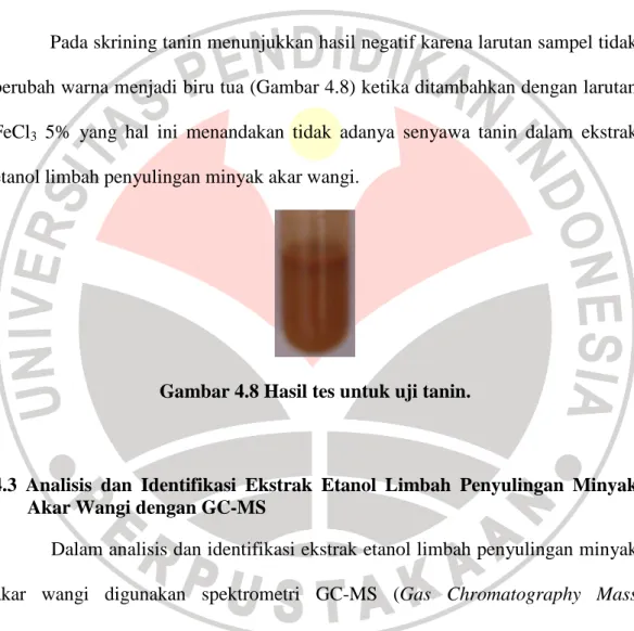 Gambar 4.7 Hasil tes untuk uji steroid. 