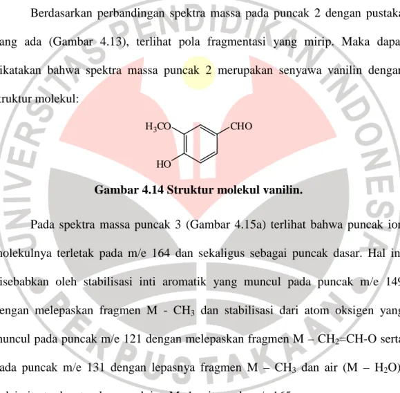 Gambar 4.14 Struktur molekul vanilin. 