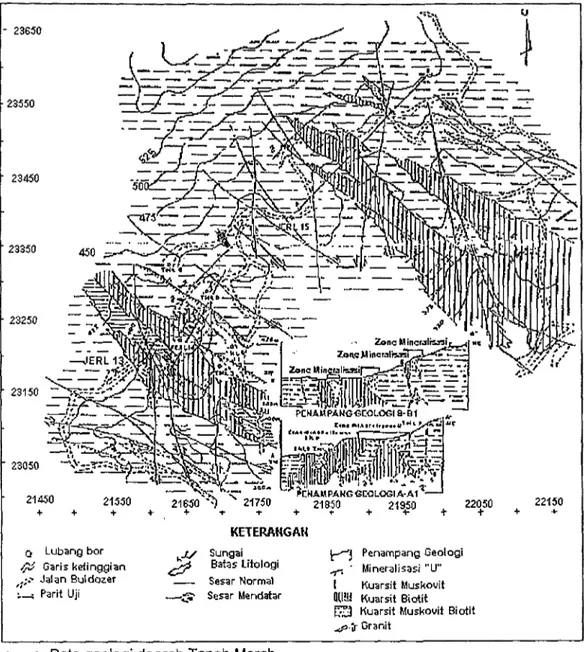 Gambar 3- Peta geologi daerah Tanah Merah