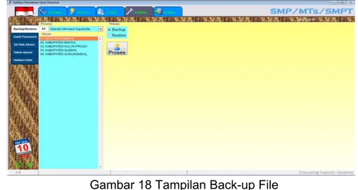Gambar 18 Tampilan Back-up File  