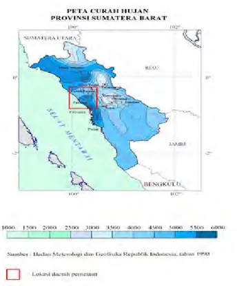 Gambar 4.1.1  Peta Curah Hujan Sumatera Barat 