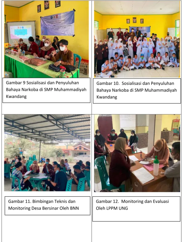 Gambar 10.  Sosialisasi dan Penyuluhan   Bahaya Narkoba di SMP Muhammadiyah  Kwandang  
