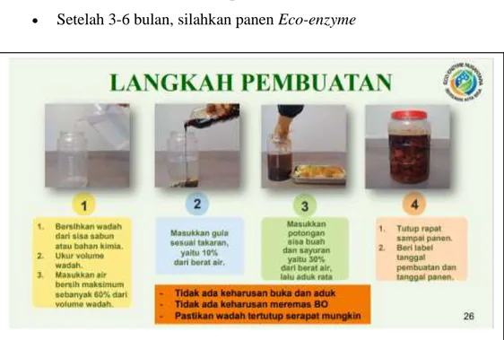 Gambar 3.1. Langkah-langkah Pembuatan  Eco Enzyme   Sumber: Eco enzyme Nusantara, 2021