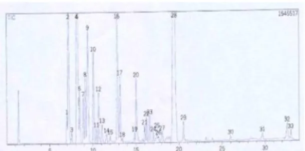Gambar 8. Kromatogram GC Minyak Pala