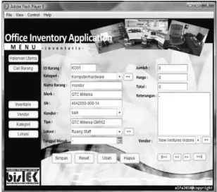 Gambar 9   Form Inventori pada Desktop dan Web