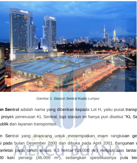 Gambar 1. Stasiun Sentral Kuala Lumpur 
