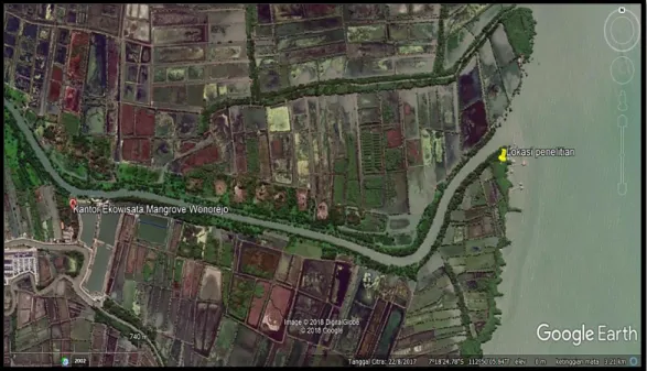 Gambar 4.1 Lokasi penelitian  (Sumber: Google Earth, 2018) 