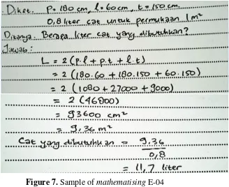 Figure 6. Sample of Matematising E-17