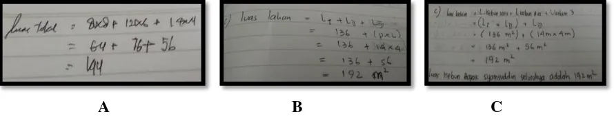 Figure 4.  Student’s Answer for Problem Number 1 Part (a) 
