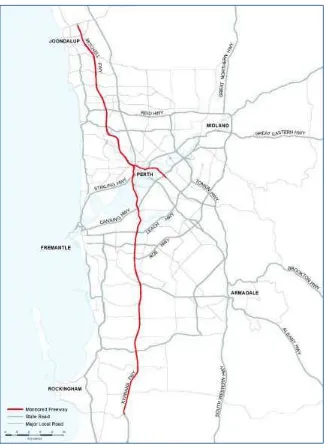 Figure 6: Extent of the road network (highlighted in red) monitored by the Vehicle Detection System and measured against the four national performance indicators  