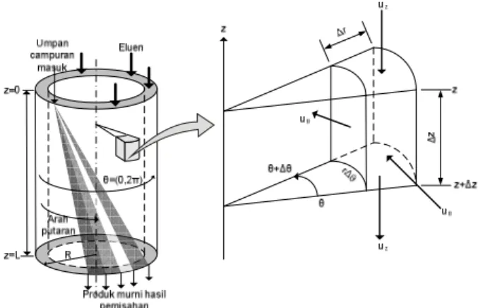 Gambar 5. Elemen volum reaktor kromatografi anular [12] .