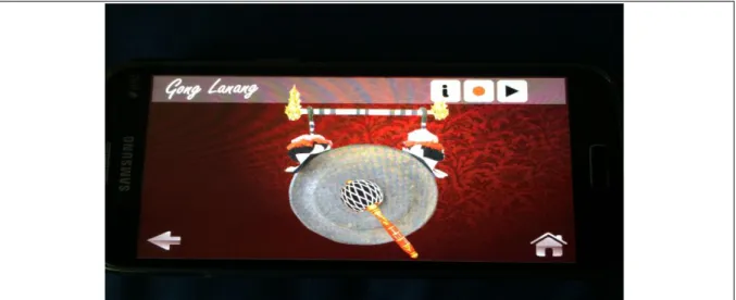 Gambar 8. Tampilan Gameplay Instrumen Gong Lanang pada Aplikasi Gamelan Gong Kebyar. 