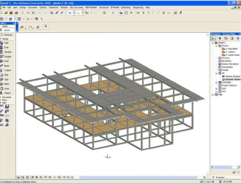 Gambar 4. Pembuatan 3D Model Pada Constructor 2008