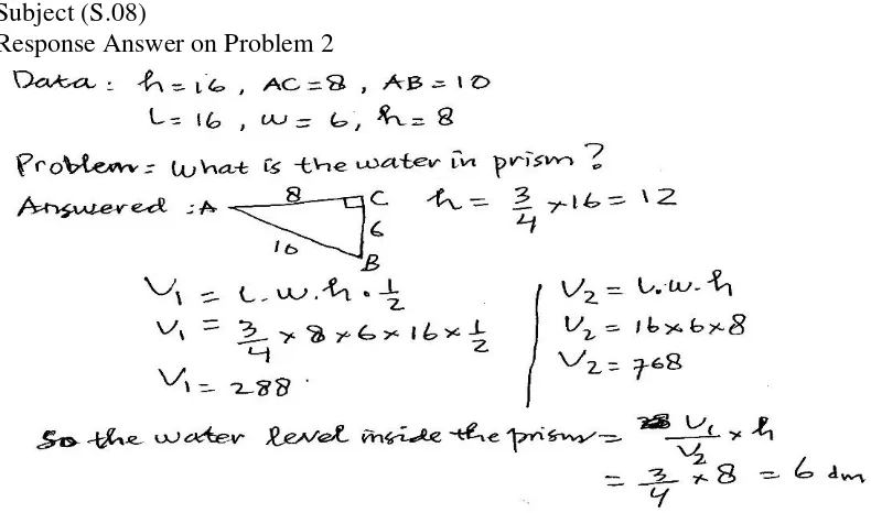 Figure 3. Response of student answers (S.08) in the middle group 