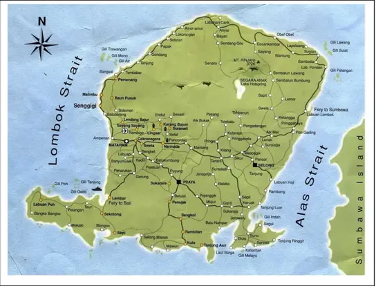 Gambar 1.1. Peta Pulau Lombok  Sumber: http://peta-kota.blogspot.com 