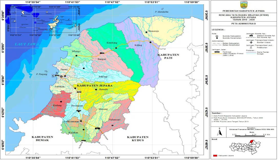 Gambar 2.2  Peta Kabupaten Jepara