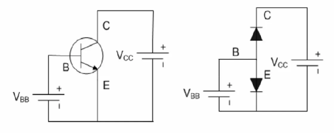 Gambar   memperlihatkan   rangkaian   transistor  