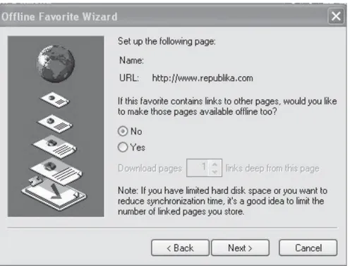 Gambar 6.12  Kotak dialog offline Favorite Wizard kedua