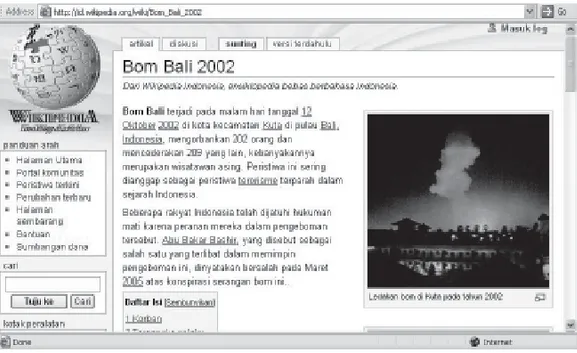 Gambar 7.6  Link bom Bali berupa halaman web