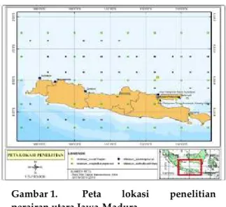 Gambar 1.  Peta  lokasi  penelitian  perairan utara Jawa-Madura 