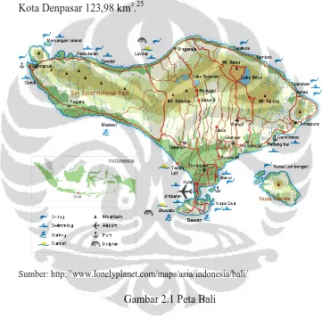 Gambar 2.1 Peta Bali 