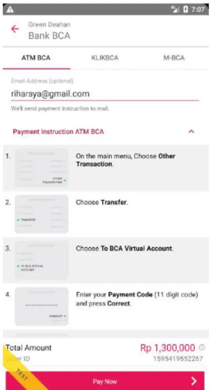 Gambar 6.7 Tampilan Button Pay Now  : M-BCA 