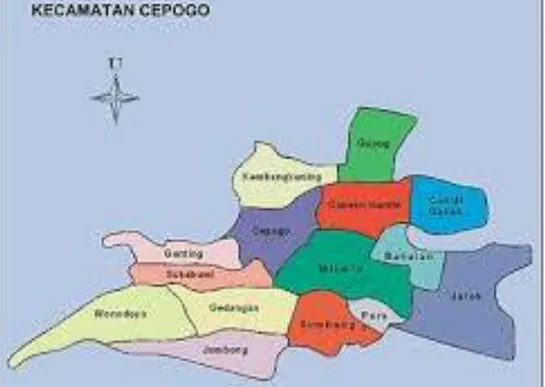 Gambar 4. Peta Wilayah Kecamatan Cepogo Kabupaten Boyolali 